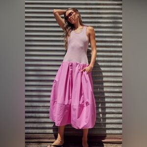 Free People drops of Venus ribbed knit drop waist midi dress